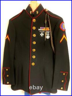 Original WW2 WWII USMC dress blue Uniform 6th Marine Division withMedals & Ribbons