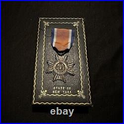 Original WWII New York Conspicuous Service Cross Medal Numbered with Case