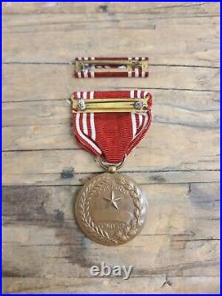Original WWII U. S. ARMY GOOD CONDUCT MEDAL & BAR Efficiency, Honor, Fidelity