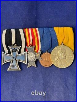 Original WWI German Four Place Medal Bar