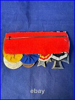 Original WWI German Four Place Medal Bar