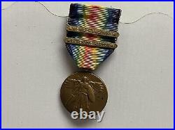 Original WWI US Victory Medal France Two Bar, Meuse-Argonne & Defensive Sector