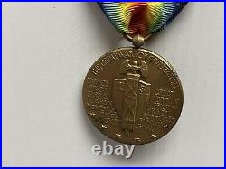 Original WWI US Victory Medal France Two Bar, Meuse-Argonne & Defensive Sector