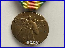 Original WWI US Victory Medal France Two Bar, Meuse-Argonne & Defensive Sector