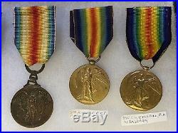 Original WWI WW1 Victory Medals US ITALY CZECH FRANCE BRITISH GREECE BELGIUM