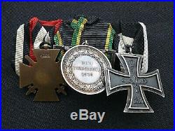 Original Ww1 German 3 Medal Iron Cross, Saxe Weimar Eisenach Group 1914-1918