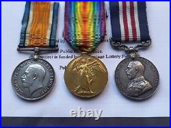 Original Ww1 Pair And Military Medal To Horace Tucker Ra/rfa Casualty France