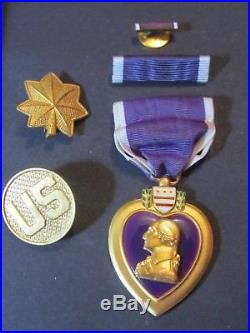Original Ww2 Purple Heart Medal In Coffin Type Box Issue With Extras Excellent
