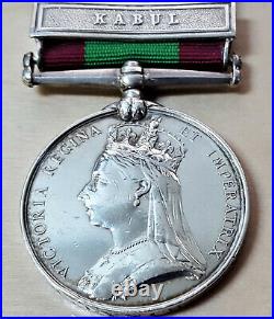 PRE WW1 BRITISH ARMY AFGHANISTAN MEDAL WITH CLASP KABUL PTE LYNCH 9th REGIMENT