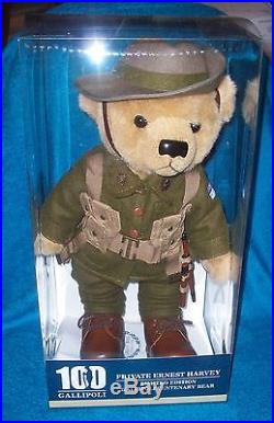 PRIVATE HARVEY THE CENTENARY BEAR with medals WW1 AUSSIE DIGGER LTD ED