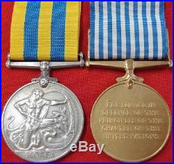 Post Ww2 Korean War Medal Pair 5th Dragoon Guards British Army Corporal Jiggins