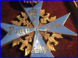 Pour le Merite and oak leaves marker 800 highest prussia combat medal WW I pilot
