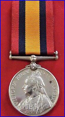 Pre Ww1 British Army Boer War Queens Mediterranean Medal Northumberland Fusilier