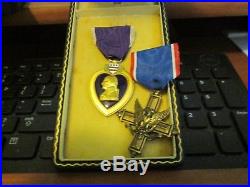 Purple Heart medal Early Coffin Case ww2 and DSC medal