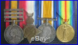 Queens South Africa 1899 & Ww1 Medal Trio J'burg Mtd Rfs & Botha's Natal Horse