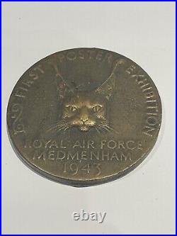 RAF WW2 Medmenham Bronze medal Medallion 1943 First Poster Exhibition CAT design