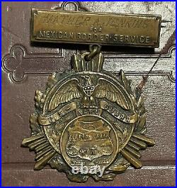 RARE 1917 WWI Named Mexican Border Service Medal Co B 8th Inf National Guard