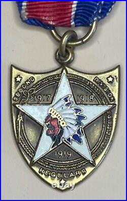 RARE ORIGINAL MINIATURE WW1 USMC VETERAN MEDAL 2nd DIVISION REGULARS