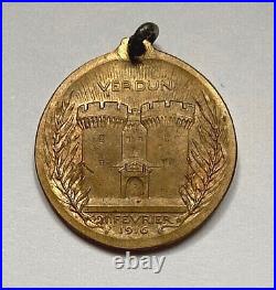 RARE! WW1 FRENCH BATTLE of VERDUN (Médaille de Verdun) BRONZE MEDAL 1916