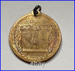 RARE! WW1 FRENCH BATTLE of VERDUN (Médaille de Verdun) BRONZE MEDAL 1916