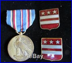 Rare Ww2 Merchant Marine Wrapped Brooch Medal & 14 Other Medals & Insignias
