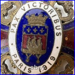 RARE! WWI Pax Victoribus Paris 1919 Enamel War Victory Medal