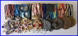 ROMANIA Kingdom Balkan WW1 Order and Medals Military BAR of 9 Pieces Rare