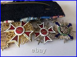 ROMANIA Kingdom Balkan WW1 Order and Medals Military BAR of 9 Pieces Rare