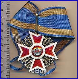 ROMANIA Order ROMANIAN Crown CIVIL Silver OFFICER WW1 I Medal COMMANDER 1881