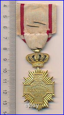 ROMANIA medal KINGDOM Romanian SANITARY merit ORDER Red CROSS WW I 1 1st C MEDIC