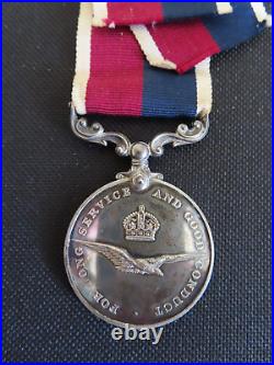 ROYAL AIR FORCE RAF 1st ISSUE KING GEORGE VI LSGC MEDAL TO WithO C T BROOMFIELD
