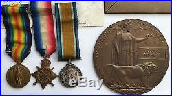 Royal Field Artillery Driver Trio Ww1 Medals Death Plaque Victory Star 1914-18