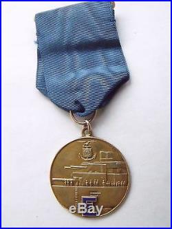 Rare 1915 Pre Ww1 Era Usn Excellence Gunnery Medal Uss Georgia Named Solid Gold