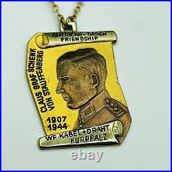 Rare Claus Von Stauffenberg Operation Valkyrie WWII Medal USA German Friendship