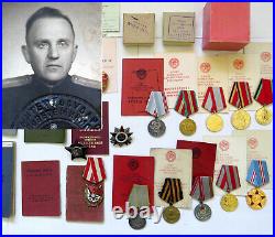 Rare KGB Soviet Russian WW2 War Award Red Banner Order Medal Set Group + Docs