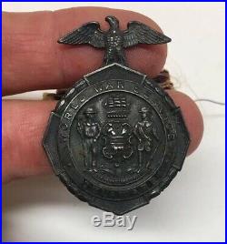 Rare Original 1919 World War Service Medal WW1 STATE OF DELAWARE