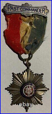 Rare Original Ww1 Italian American Veterans Past Commander Medal Sterling Silver