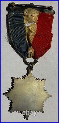 Rare Original Ww1 Italian American Veterans Past Commander Medal Sterling Silver