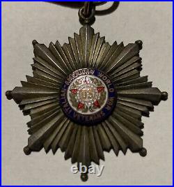 Rare Original Ww1 Italian American Veterans Past Commander Medal Sterling Silver