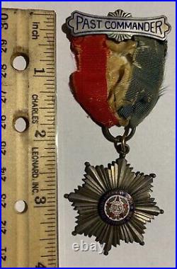 Rare Original Ww1 Italian American Veterans Past Commander Medal Sterling Silver