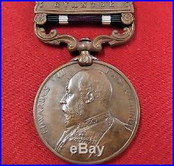 Rare Pre Ww1 British Army Tibet Expedition 1903 Campaign Medal With Gyantse Bar