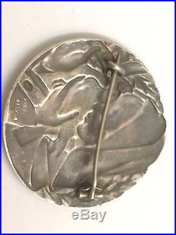 Rare Silver WW1 Brooch Medal Art Nouveau Peace 1919