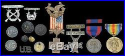 Rare Us Army Numbered Philippine Campaign Medal Grouping Ww1 Victory Unusual