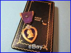 Rare Us Ww2 Purple Heart Medal & Oakleaf Cluster- In Coffin Case Box Of Issue
