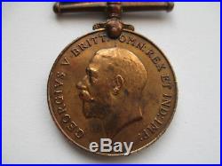 Rare WW1 Bronze British War Medal. 6th PORTER CORPS