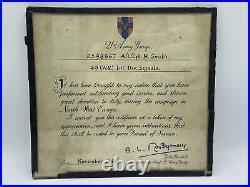 Rare WW2 21st Army Group Commander-in-Chief's Montgomery 1944 Certificate