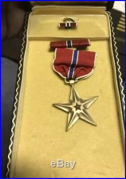 Rare WW2 US Bronze Star Medal Named, Papers, Jacket/photo In VG Condition
