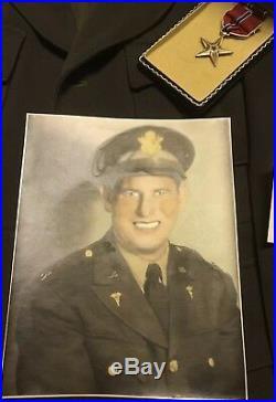 Rare WW2 US Bronze Star Medal Named, Papers, Jacket/photo In VG Condition