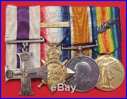 Rare Ww1 British Army 1914 Star & Bar Military Cross Medal Group Major Creery