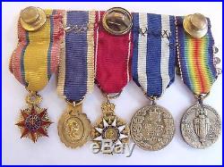 Rare Ww1 Sons Of Revolution Order Foreign Wars 14k Gold Named Medal Grouping
